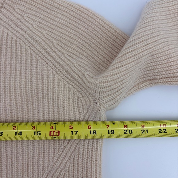 Madewell Resourced Cashmere Wool Blend Ribbed Sweater Beige Small - Picture 6 of 7